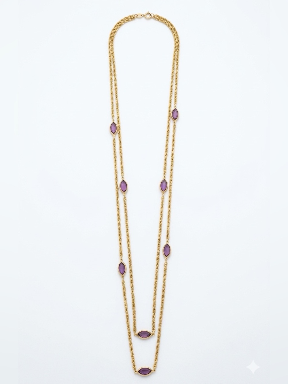 Vintage Goldette multi-strand gold-tone station necklace